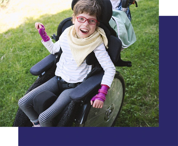 Little girl in wheelchair