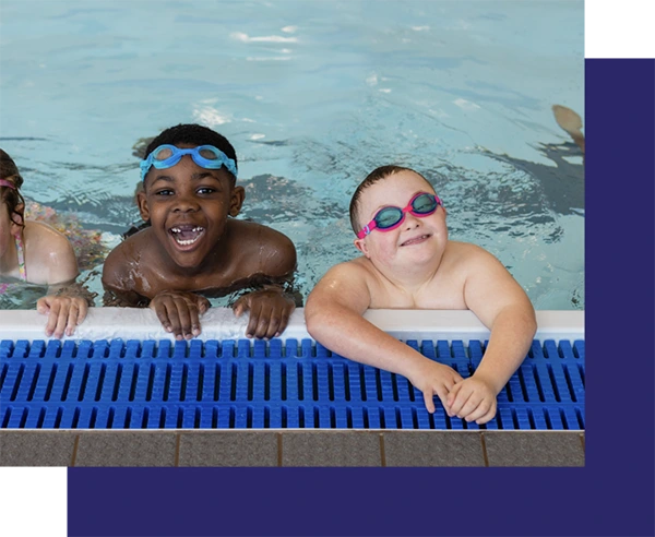 Kids in a swimming pool